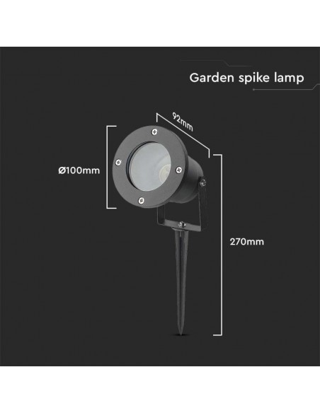 7571-Picchetto con Portalampada GU Max  Orientabile Colore Nero -3