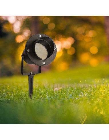 7572-Picchetto in Alluminio con Portalampada GU Orientabile Colore Nero -3