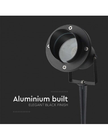 7572-Picchetto in Alluminio con Portalampada GU Orientabile Colore Nero -5