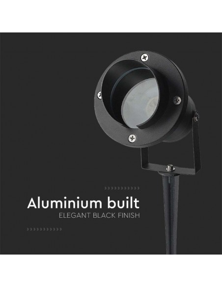 7572-Picchetto in Alluminio con Portalampada GU Orientabile Colore Nero -5