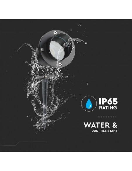 7572-Picchetto in Alluminio con Portalampada GU Orientabile Colore Nero -7