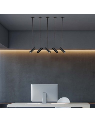 7573-Portafaretto LED a Sospensione GU Corpo in Alluminio Nero DxMM-4