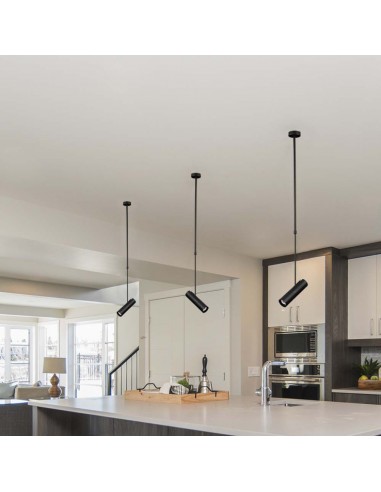 7573-Portafaretto LED a Sospensione GU Corpo in Alluminio Nero DxMM-5