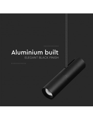 7573-Portafaretto LED a Sospensione GU Corpo in Alluminio Nero DxMM-6