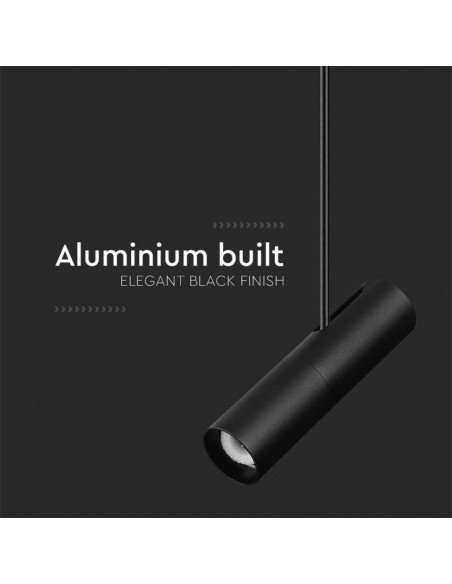 7573-Portafaretto LED a Sospensione GU Corpo in Alluminio Nero DxMM-6