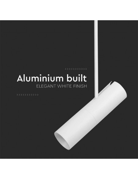 7574-Portafaretto LED a Sospensione GU Corpo in Alluminio Bianco DxMM-6