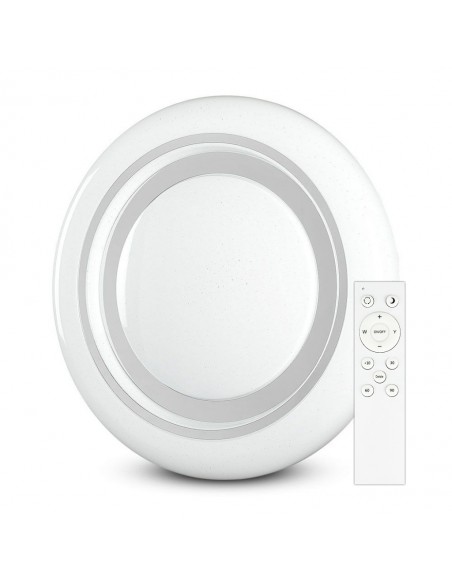 76011-Plafoniera LED Rotonda  con Telecomando e Timer Cambia Colore  in  Effetto Stellato Dimmerabile-1