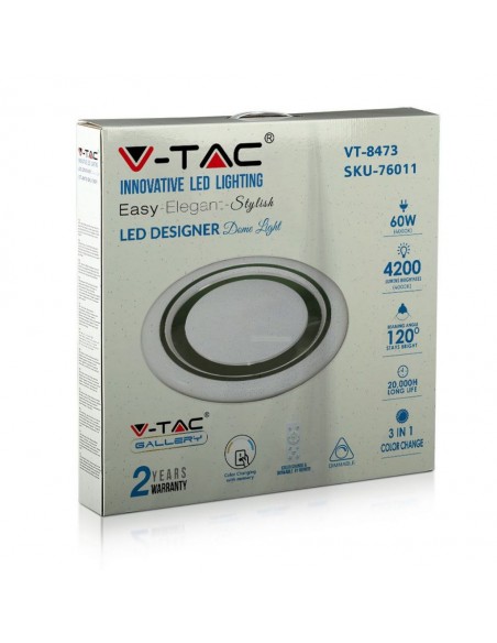 76011-Plafoniera LED Rotonda  con Telecomando e Timer Cambia Colore  in  Effetto Stellato Dimmerabile-2