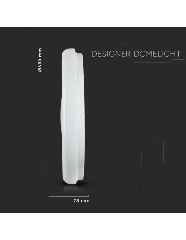 76011-Plafoniera LED Rotonda  con Telecomando e Timer Cambia Colore  in  Effetto Stellato Dimmerabile-3