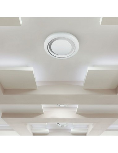 76011-Plafoniera LED Rotonda  con Telecomando e Timer Cambia Colore  in  Effetto Stellato Dimmerabile-5