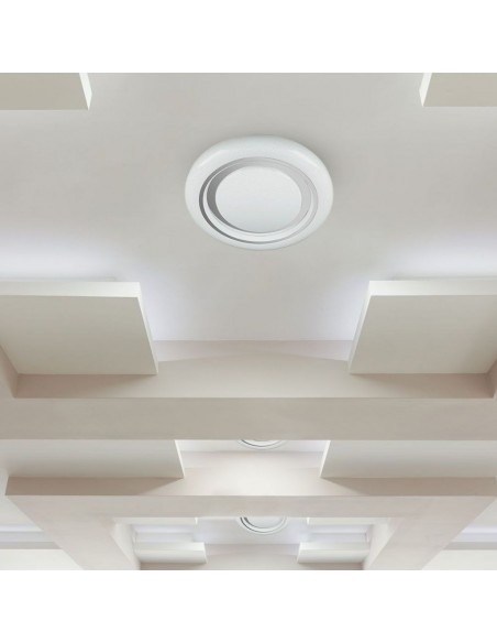 76011-Plafoniera LED Rotonda  con Telecomando e Timer Cambia Colore  in  Effetto Stellato Dimmerabile-5
