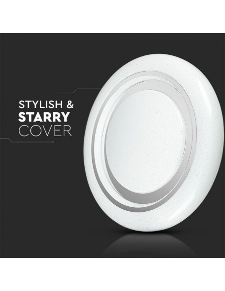 76011-Plafoniera LED Rotonda  con Telecomando e Timer Cambia Colore  in  Effetto Stellato Dimmerabile-7