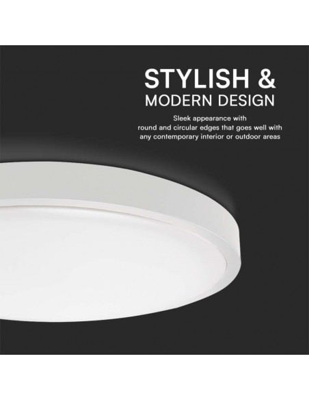 76151-Plafoniera LED Rotonda  Cornice Bianca  IP-7