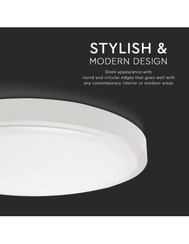 7616-Plafoniera LED Rotonda  Colore Bianco d mm h mm  IP-7
