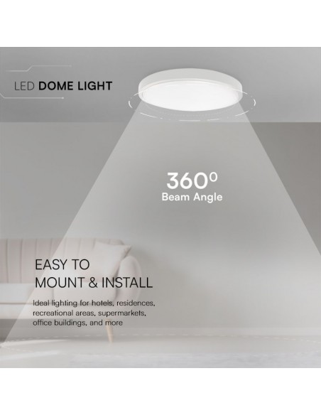 Plafoniera LED Chip Samsung Rotonda 18W 100LM/W Bianco Diametro 250mm 4000K IP44