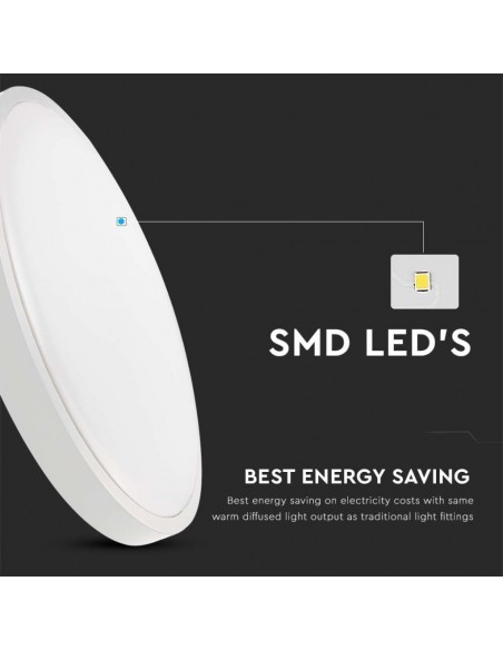 Plafoniera LED Rotonda 18W Bianco d: 225mm h: 55mm 6500K IP44