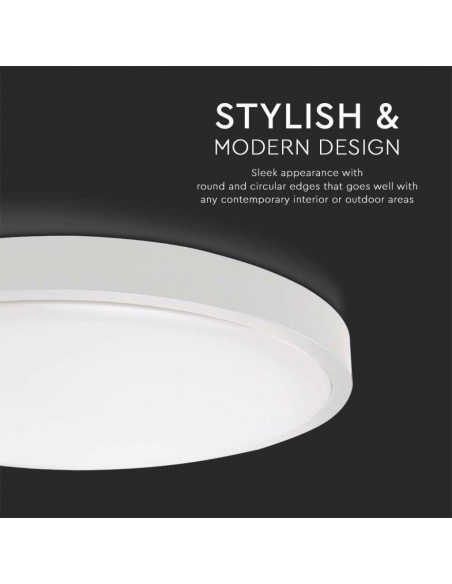 7618-Plafoniera LED Rotonda  Colore Bianco d mm h mm  IP-7