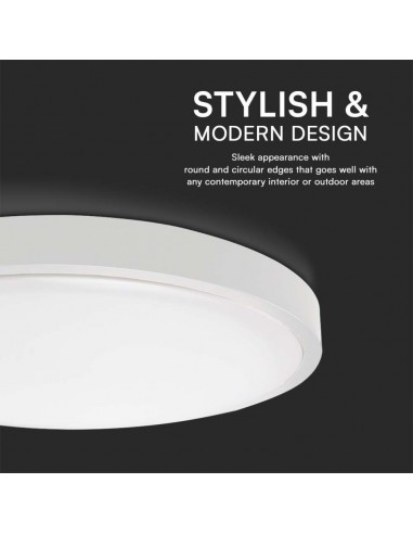 76201-24-Plafoniera LED Chip Samsung Rotonda  LM/W Colore Bianco Diametro mm  IP-7