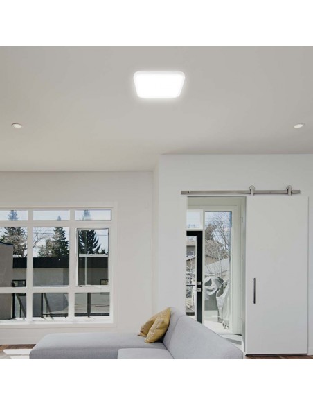 76241-Plafoniera LED Quadrata  Cornice Bianco  IP-4