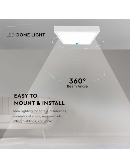 Plafoniera LED Quadrata 18W Bianco 6500K IP44