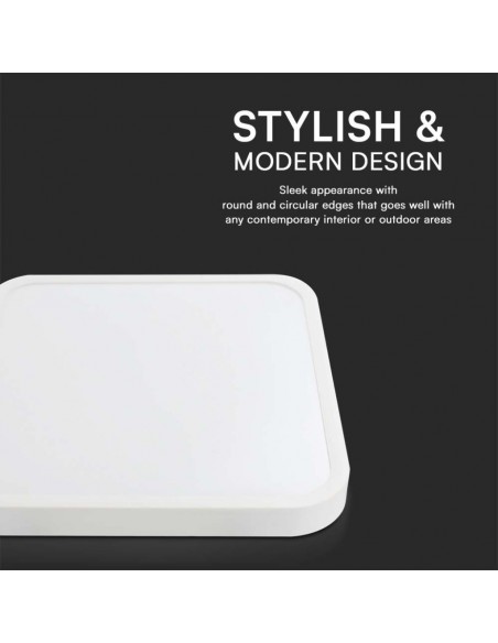 76261-Plafoniera LED Quadrata  Cornice Bianco  IP-7