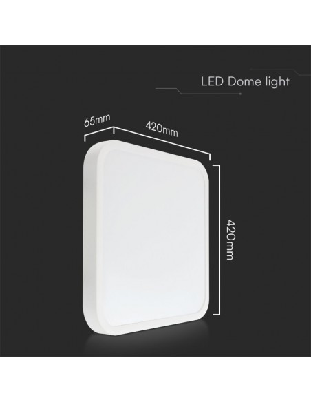 76311-24-Plafoniera LED Chip Samsung Quadrata  LM/W Colore Bianco mm  IP-3