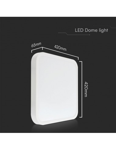 76321-24-Plafoniera LED Chip Samsung Quadrata  LM/W Colore Bianco mm  IP-3