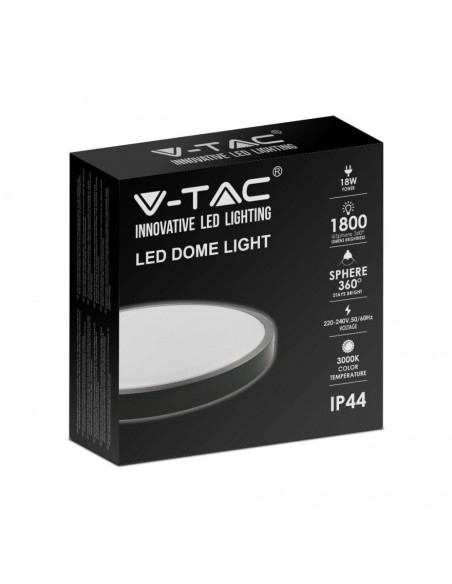 7633-Plafoniera LED Rotonda  Colore Nero d mm h mm  IP-2