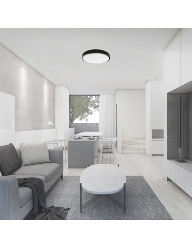 7633-Plafoniera LED Rotonda  Colore Nero d mm h mm  IP-4