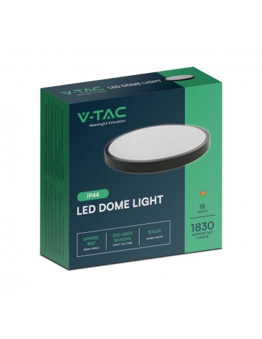 76331-Plafoniera LED Rotonda  Cornice Nera  IP-2