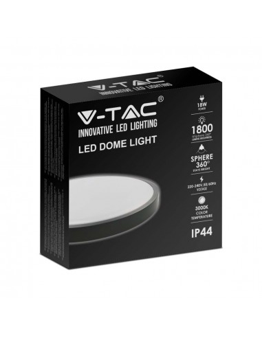 7635-Plafoniera LED Rotonda  Colore Nero d mm h mm  IP-2