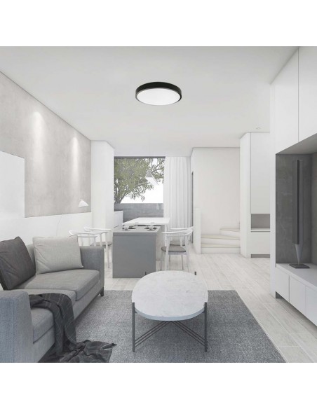 7635-Plafoniera LED Rotonda  Colore Nero d mm h mm  IP-4