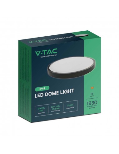 76351-Plafoniera LED Rotonda  Cornice Nera  IP-2