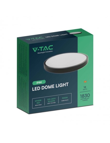 76351-Plafoniera LED Rotonda  Cornice Nera  IP-2