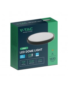 76351-24-Plafoniera LED Chip Samsung Rotonda  LM/W Colore Nero Diametro mm  IP-1 2