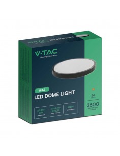 76361-Plafoniera LED Rotonda  Cornice Nera  IP-1 2