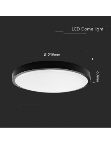 76371-Plafoniera LED Rotonda  Cornice Nera  IP-3