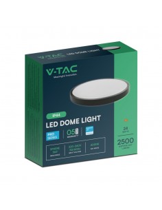 76371-24-Plafoniera LED Chip Samsung Rotonda  LM/W Colore Nero Diametro mm  IP-1 2