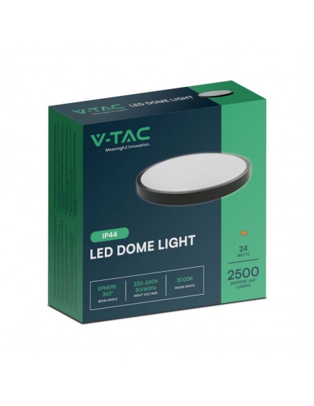 76381-Plafoniera LED Rotonda  Cornice Nera  IP-2