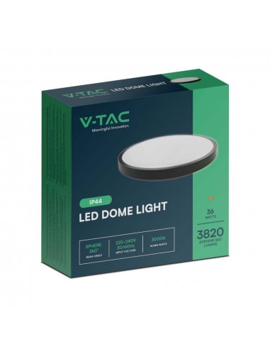 76391-Plafoniera LED Rotonda  Cornice Nera  IP-2