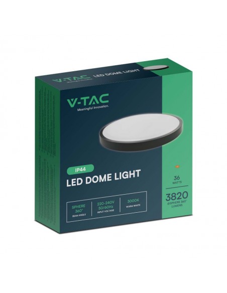 76391-Plafoniera LED Rotonda  Cornice Nera  IP-2