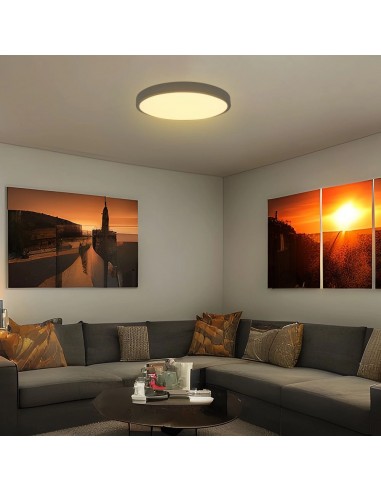 76391-24-Plafoniera LED Rotonda  Chip Samsung Cornice Nera  IP-4