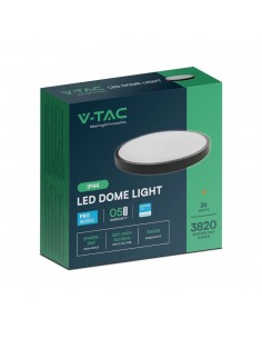 76401-24-Plafoniera LED Rotonda  Chip Samsung Cornice Nera  IP-1 2