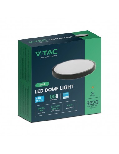 76411-24-Plafoniera LED Rotonda  Chip Samsung Cornice Nera  IP-2