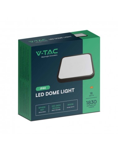 76421-Plafoniera LED Quadrata  Cornice Nera  IP-2