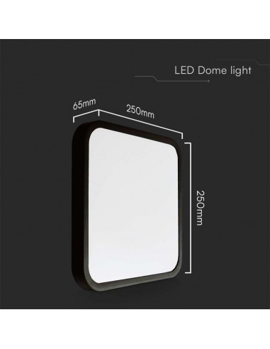 76421-Plafoniera LED Quadrata  Cornice Nera  IP-3