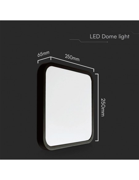 76421-24-Plafoniera LED Quadrata  Chip Samsung Cornice Nera  IP-3