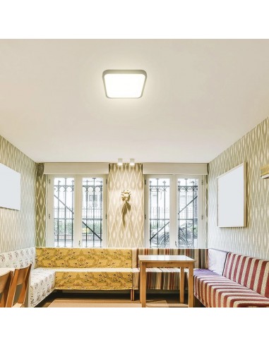 76421-24-Plafoniera LED Quadrata  Chip Samsung Cornice Nera  IP-4