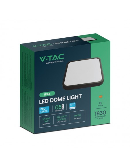 76431-24-Plafoniera LED Chip Samsung Quadrata  LM/W Colore Nero mm  IP-2