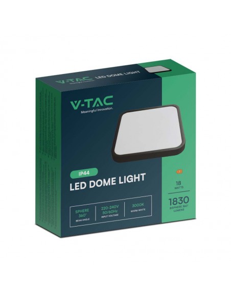 76441-Plafoniera LED Quadrata  Cornice Nera  IP-2